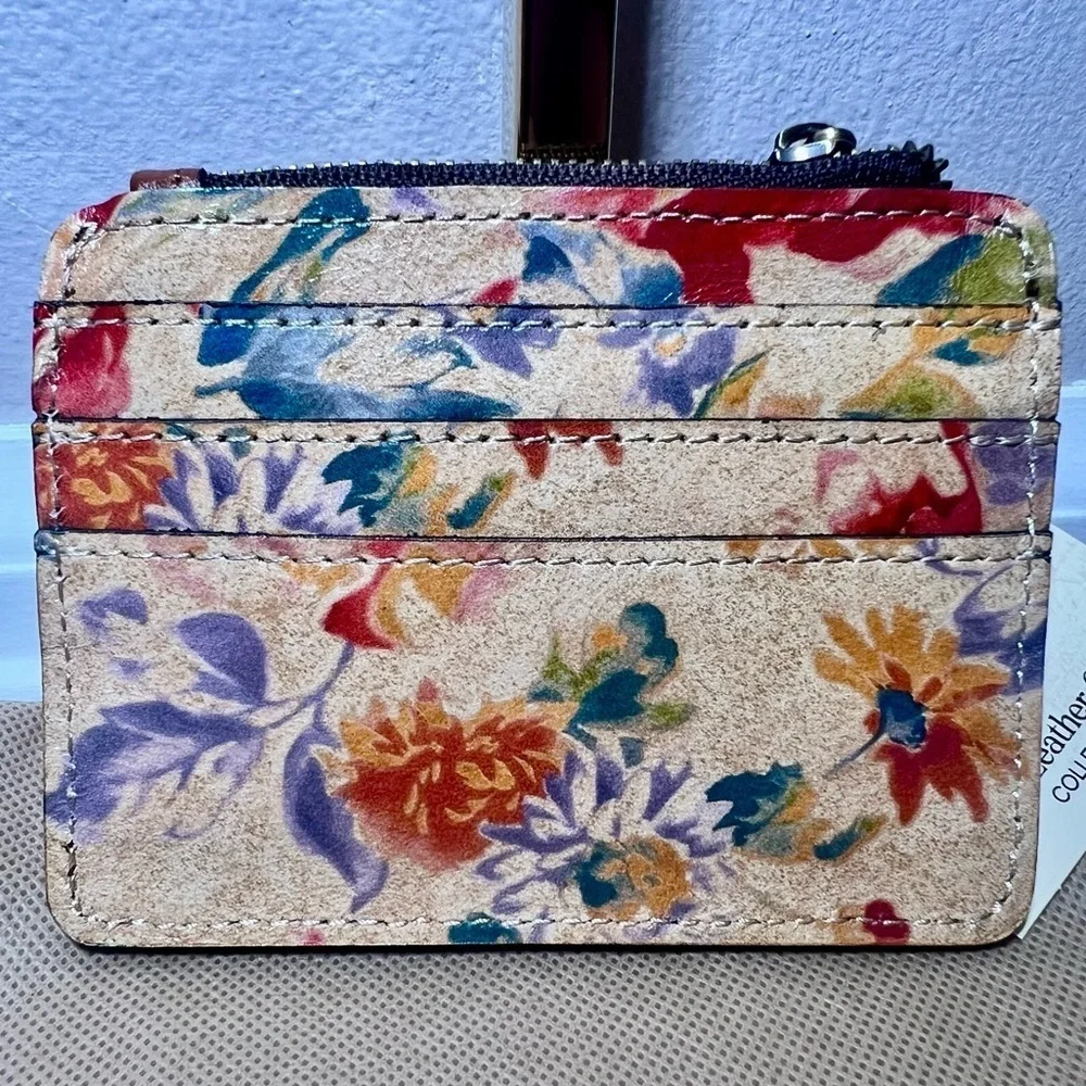 NWT Patricia Nash Cassis Leather ID Wallet- Aegean Bloom